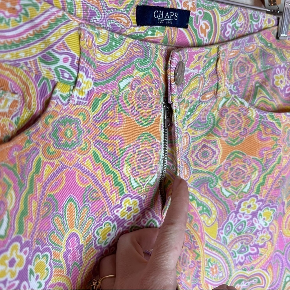 Chaps Pastel Paisley Slimming Fit Cotton Stretch Jeans, Women’s Size 4 - Picture 7 of 9